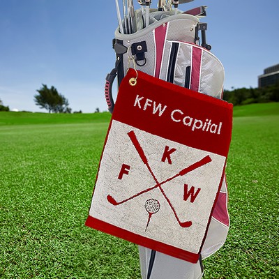 Custom WOVEN Golf Towel (16"x 19"), Made in USA